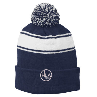 HLA - Stripe Pom Pom Beanie Thumbnail